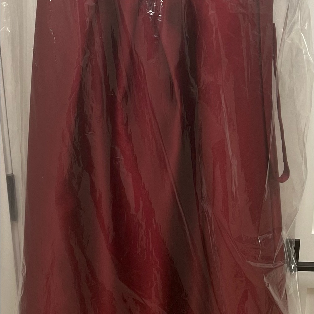 ALFRED SUNG BURGUNDY HIGH LOW COCKTAIL DRESS - WORN ONCE